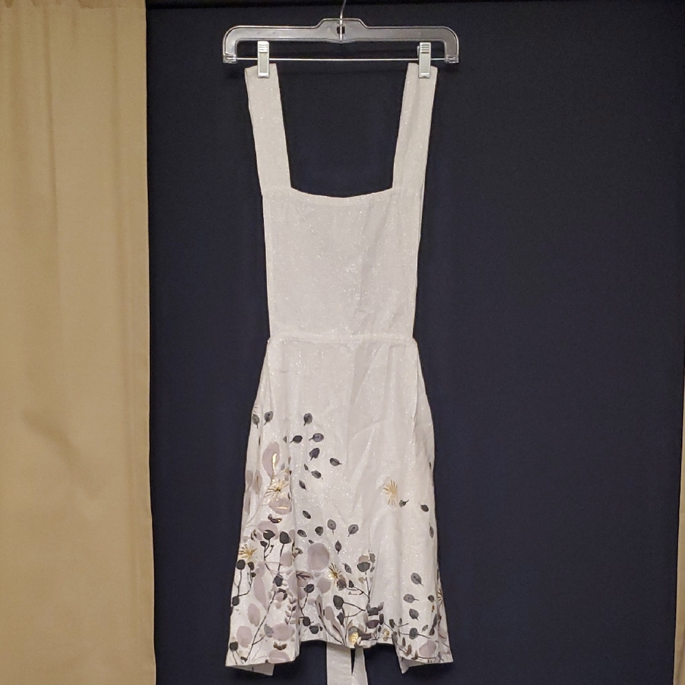 Anthropologie Cream Floral Apron